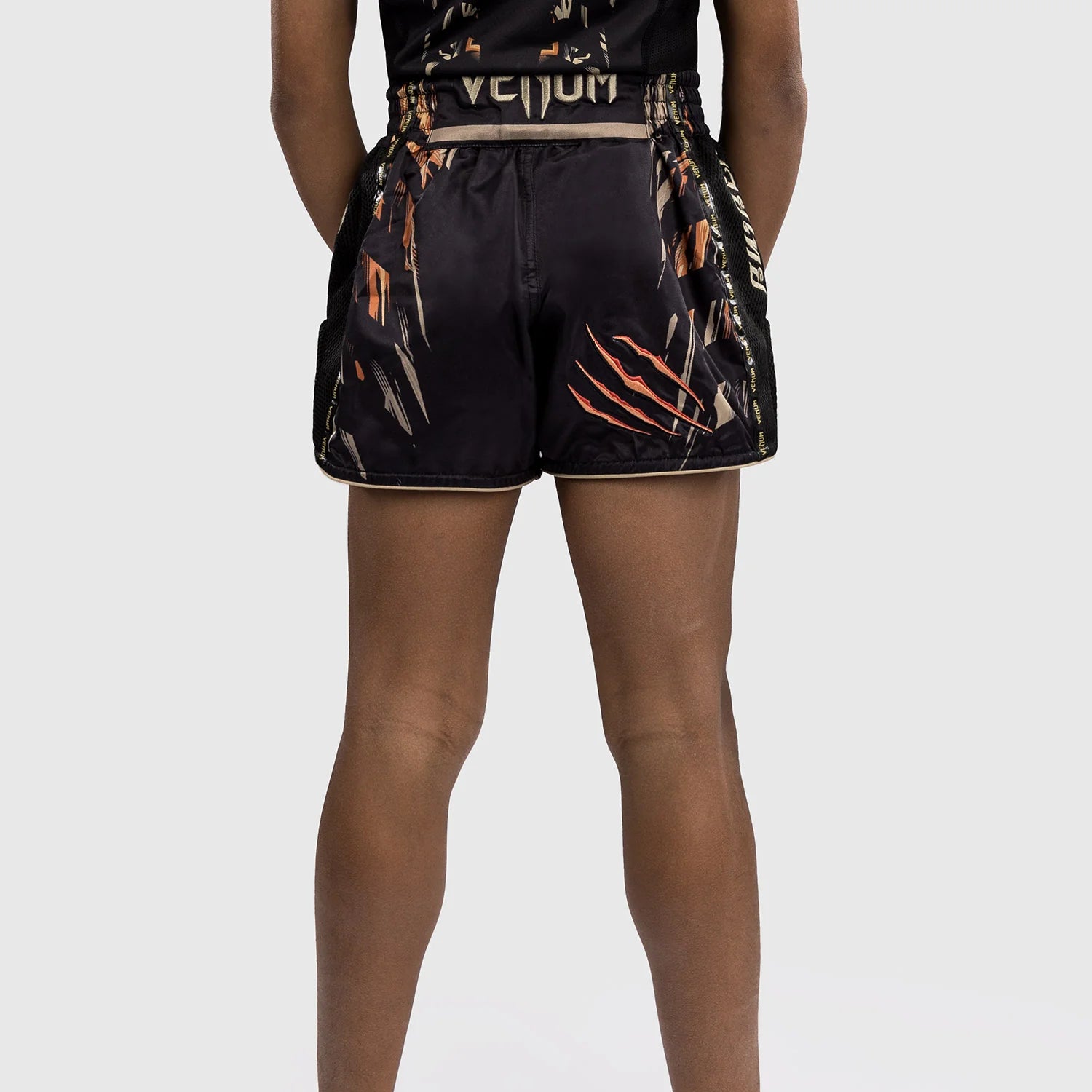 Otroške Venum Tiger Black/Neon Orange Hlačke Za Tajski Boks