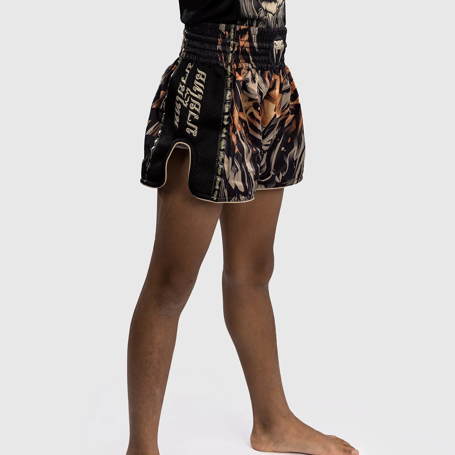 Otroške Venum Tiger Black/Neon Orange Hlačke Za Tajski Boks