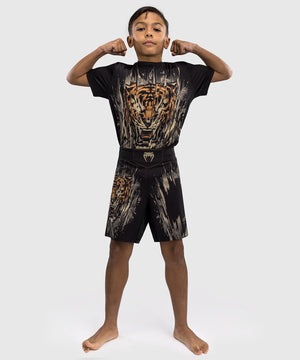 Otroške Venum Tiger Black/Neon Orange Hlačke Za MMA