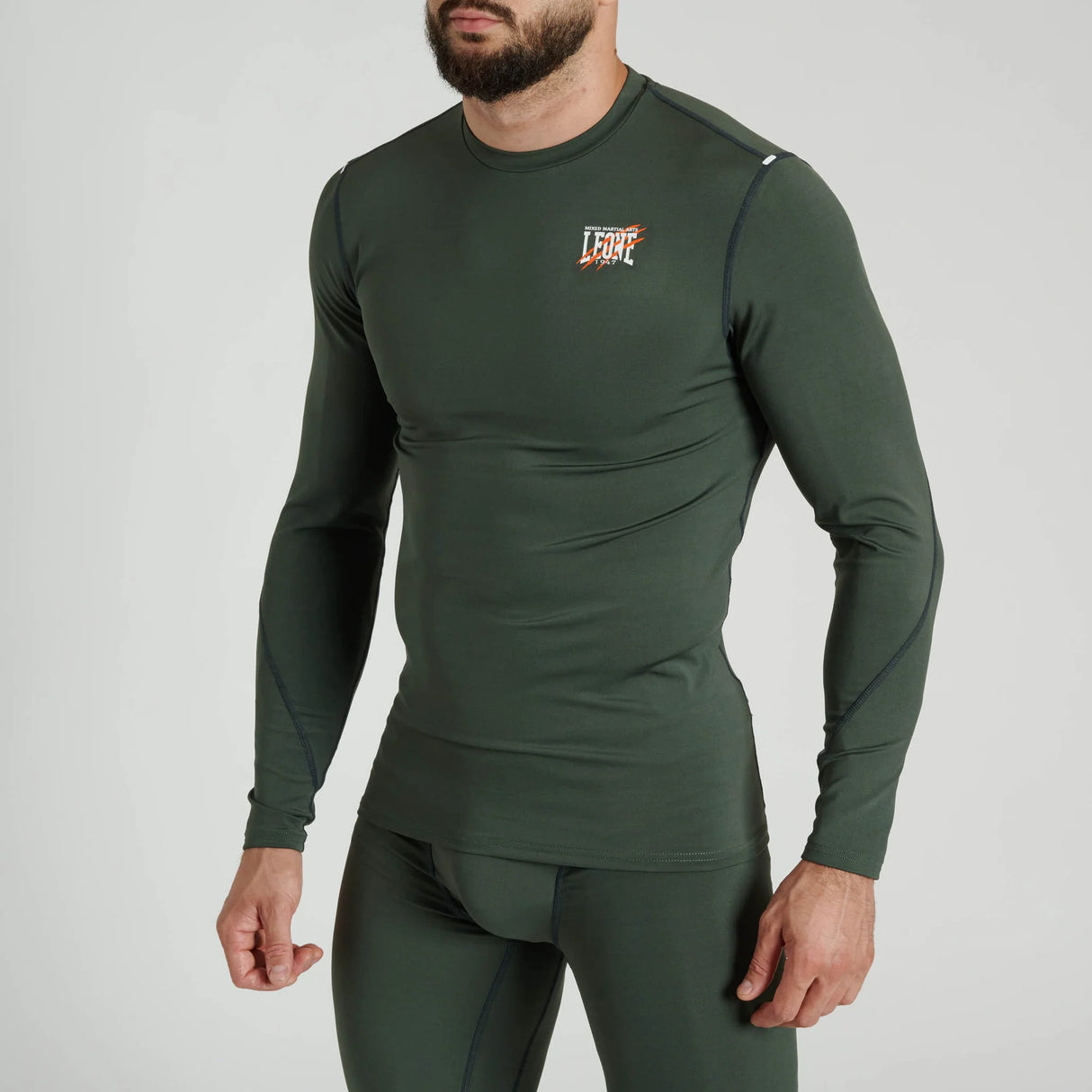 Leone 1947 AB909 Primal Instinct Green Rashguard dolg rokav