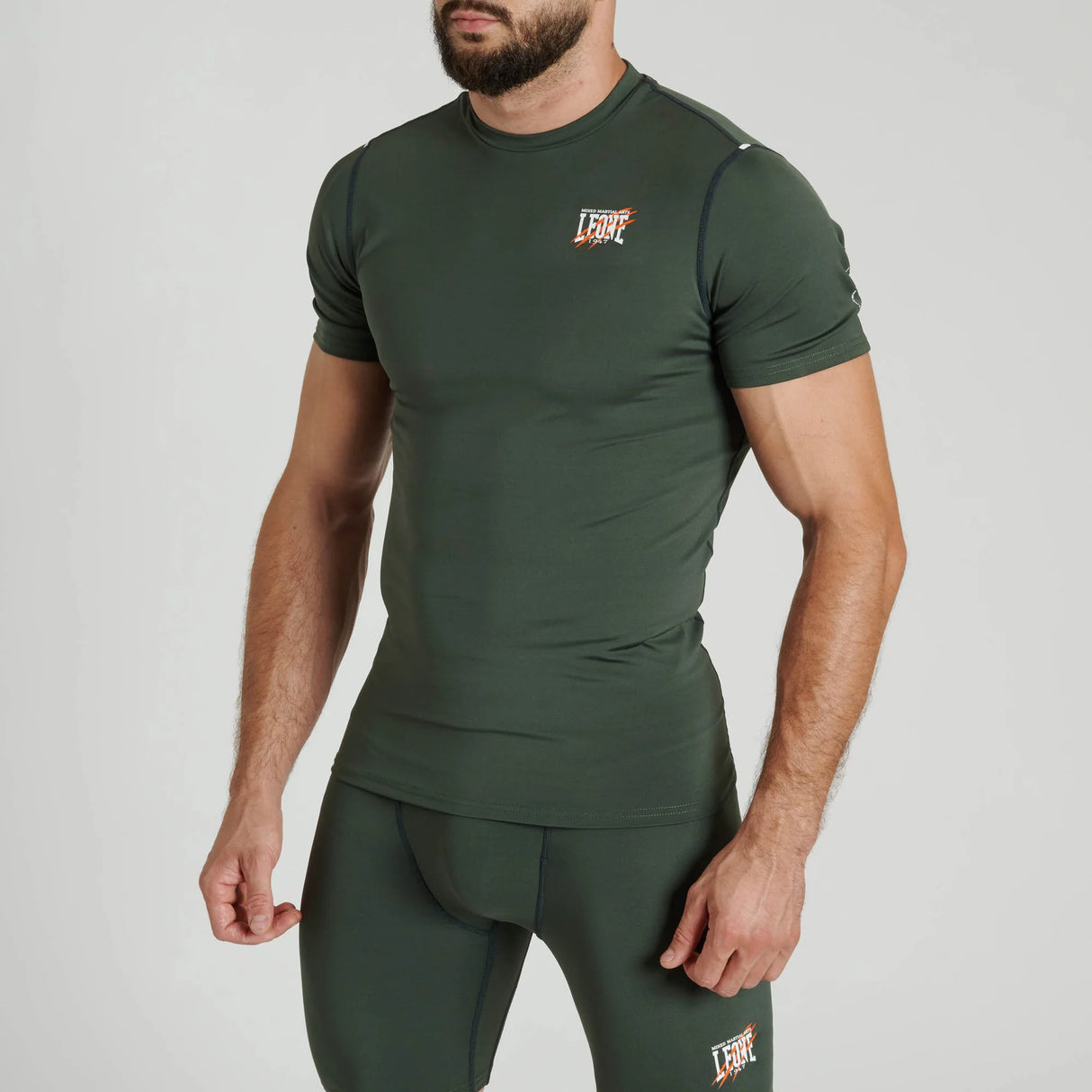 Leone 1947 AB917 Primal Instinct Green Rashguard kratki rokavi