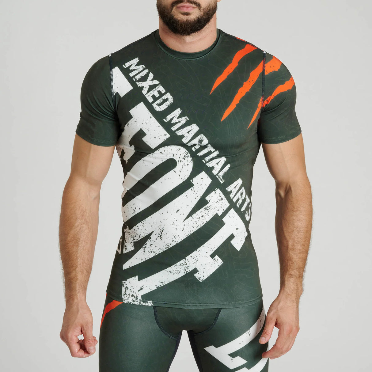 Leone 1947 AB942 Primal Instinct Green Rashguard kratek rokav