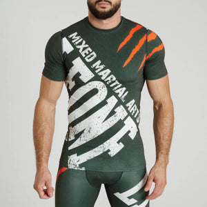 Leone 1947 AB942 Primal Instinct Green Rashguard kratek rokav