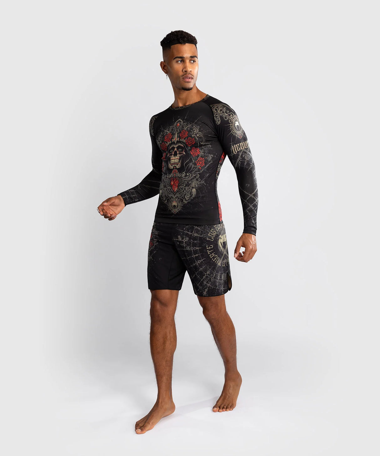 Venum Santa Muerte 5.0 Deep Black/Gold Rashguard Dolgi Rokavi