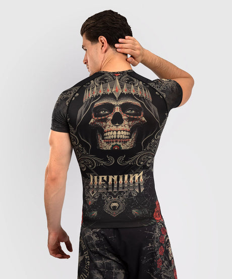 Venum Santa Muerte 5.0 Deep Black/Gold Rashguard Kratki Rokavi