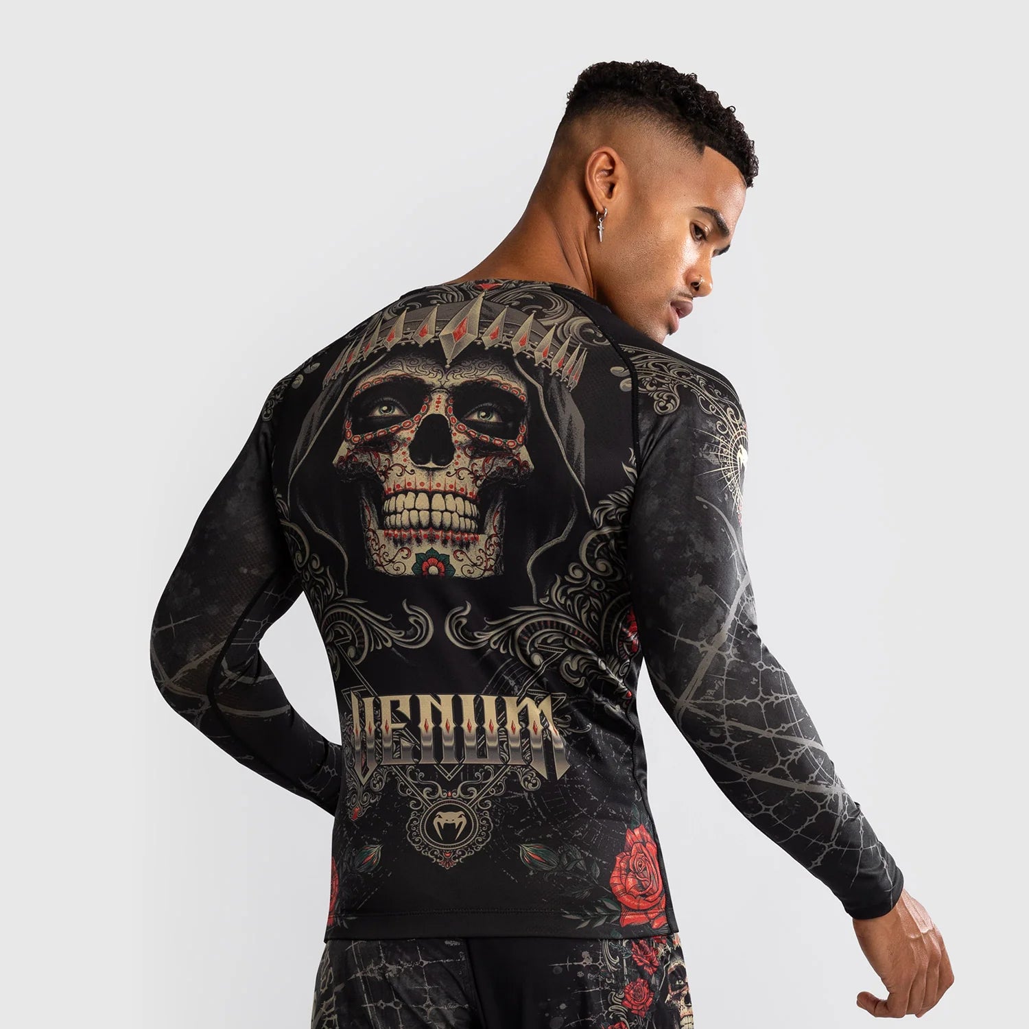 Venum Santa Muerte 5.0 Deep Black/Gold Rashguard Dolgi Rokavi
