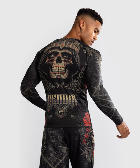 Venum Santa Muerte 5.0 Deep Black/Gold Rashguard Dolgi Rokavi