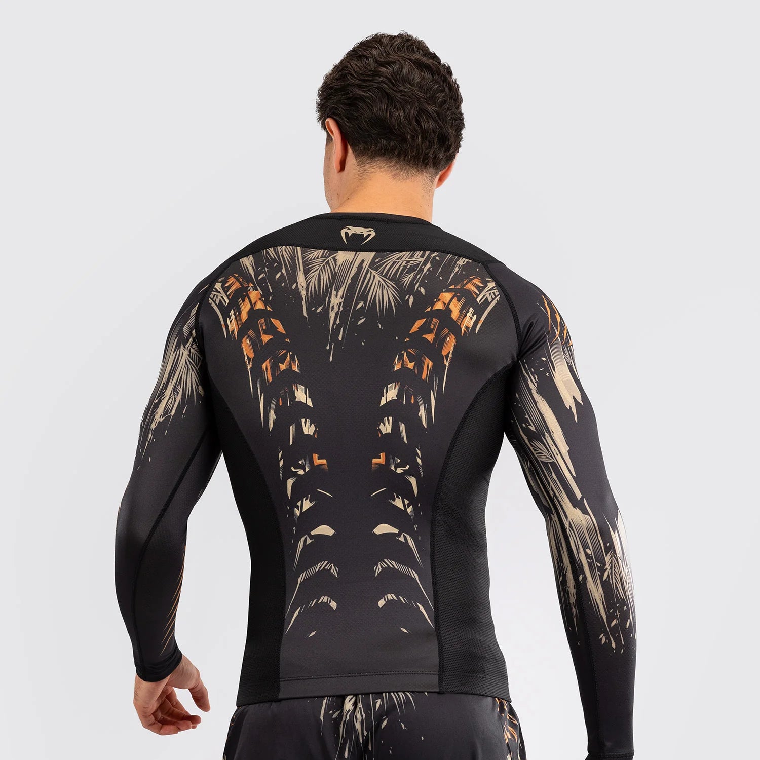 Venum Tiger Black/Neon Orange Rashguard Dolgi Rokavi
