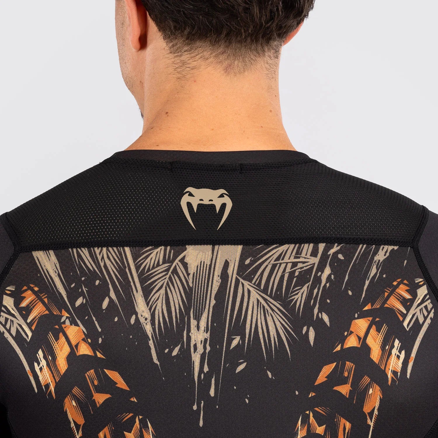 Venum Tiger Black/Neon Orange Rashguard Dolgi Rokavi