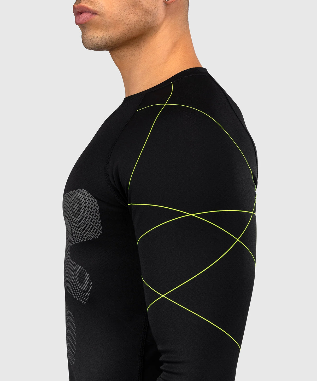 Venum Training Camp 4.0 Black/Neo Green Rashguard Dolgi Rokavi