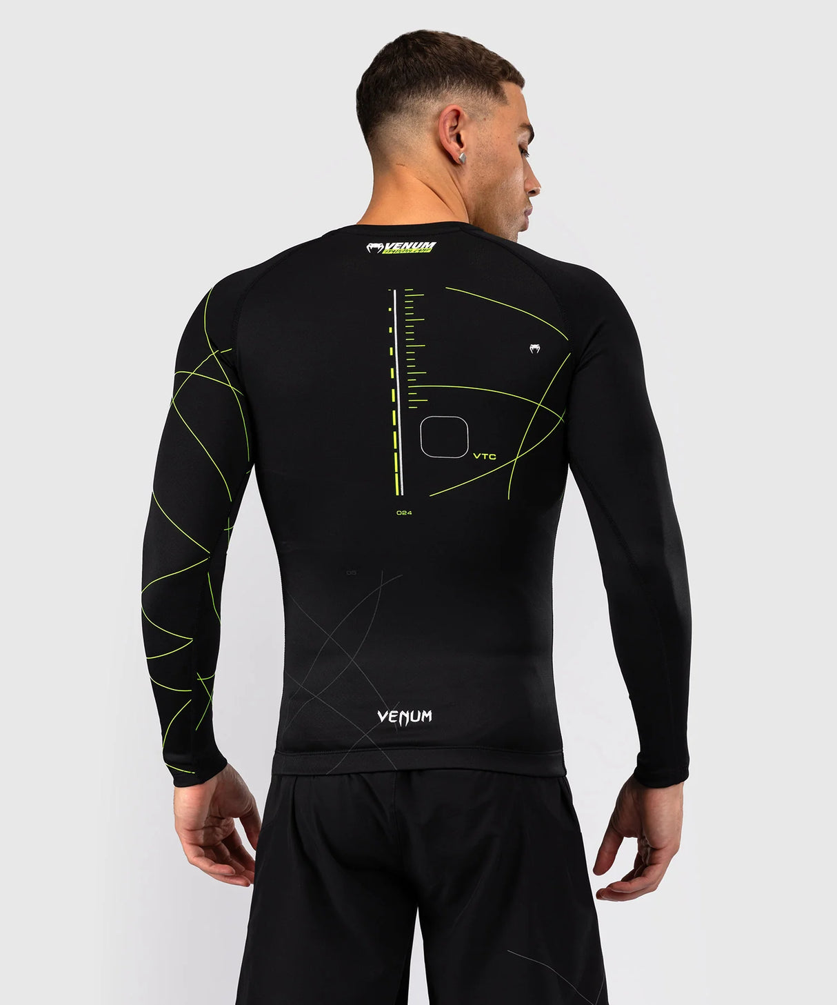 Venum Training Camp 4.0 Black/Neo Green Rashguard Dolgi Rokavi