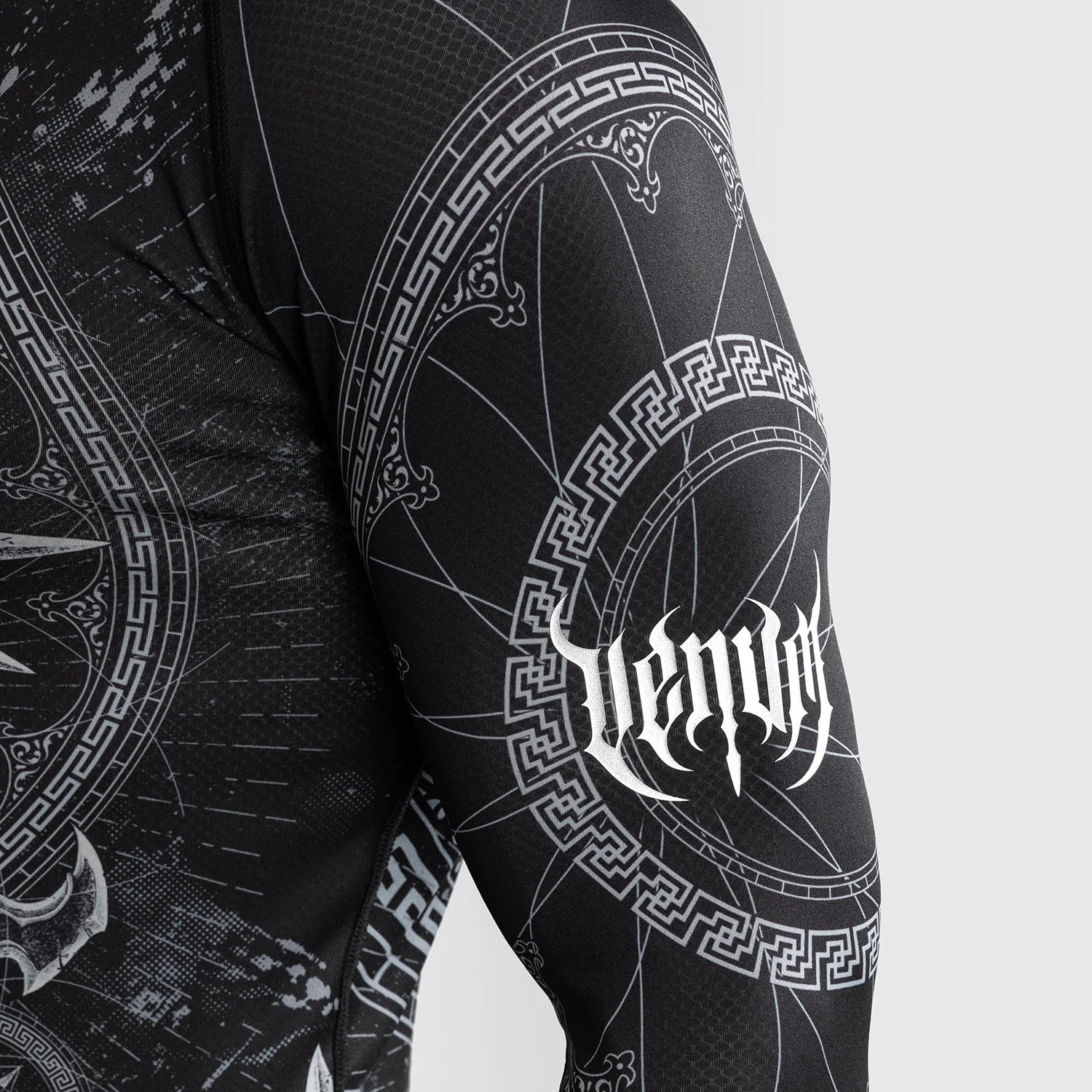Venum Gladiator 5.0 Black/Silver Rashguard Dolgi Rokavi