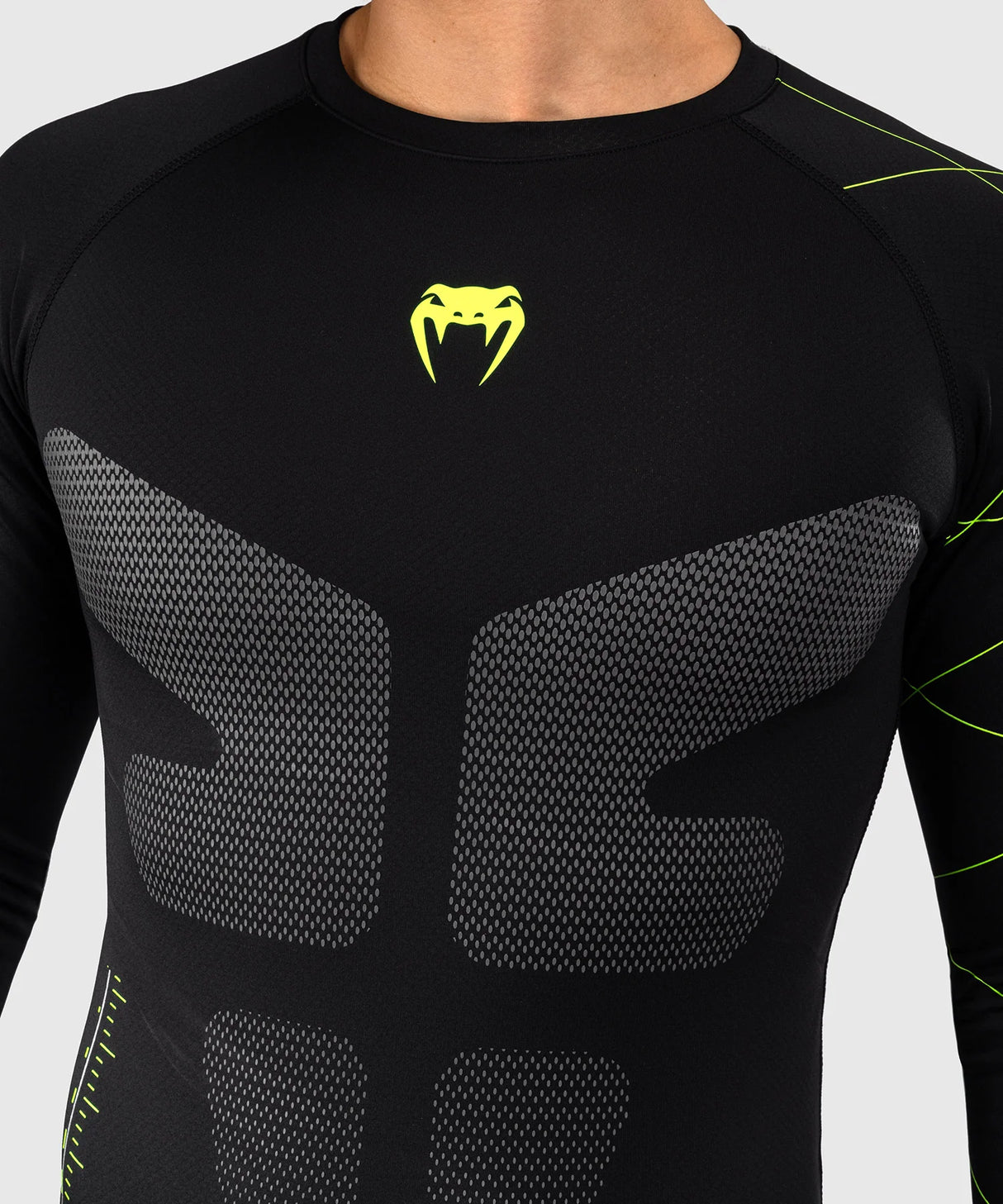 Venum Training Camp 4.0 Black/Neo Green Rashguard Dolgi Rokavi