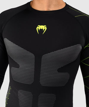 Venum Training Camp 4.0 Black/Neo Green Rashguard Dolgi Rokavi