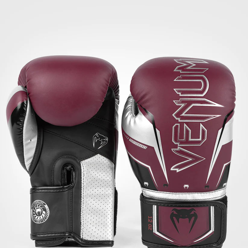 Venum Elite Evo Burgundy/Silver rokavice
