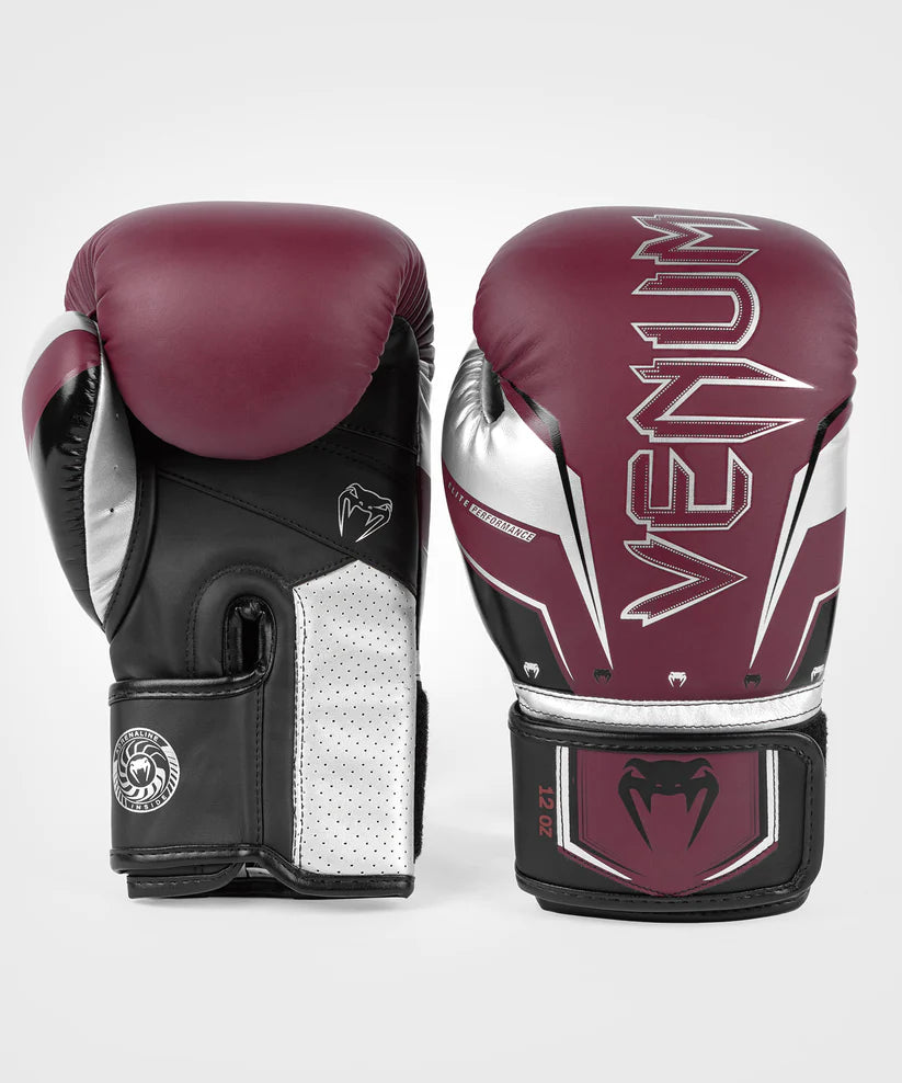 Venum Elite Evo Burgundy/Silver rokavice
