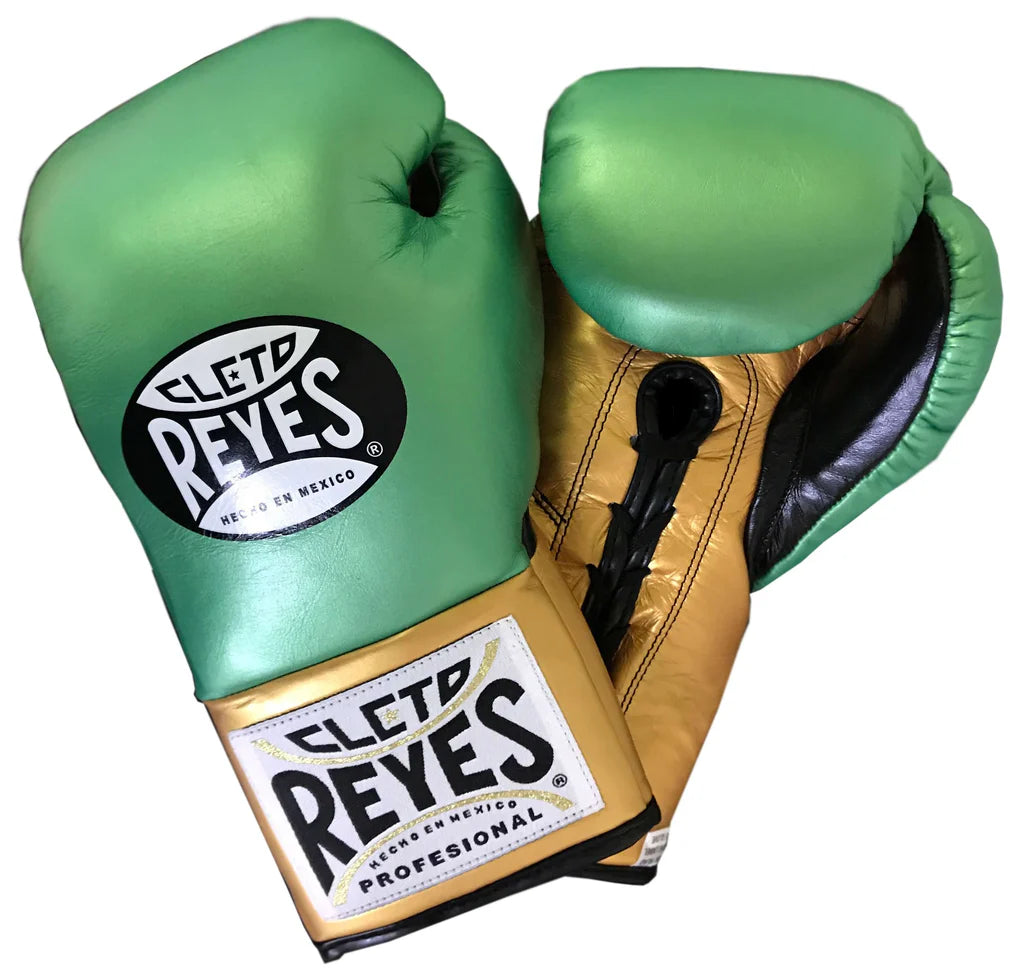 Cleto Reyes Official WBC Green/Gold  Rokavice Za Boks Na Vezalke