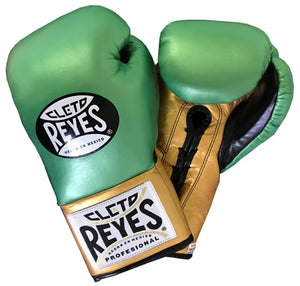 Cleto Reyes Official WBC Green/Gold  Rokavice Za Boks Na Vezalke