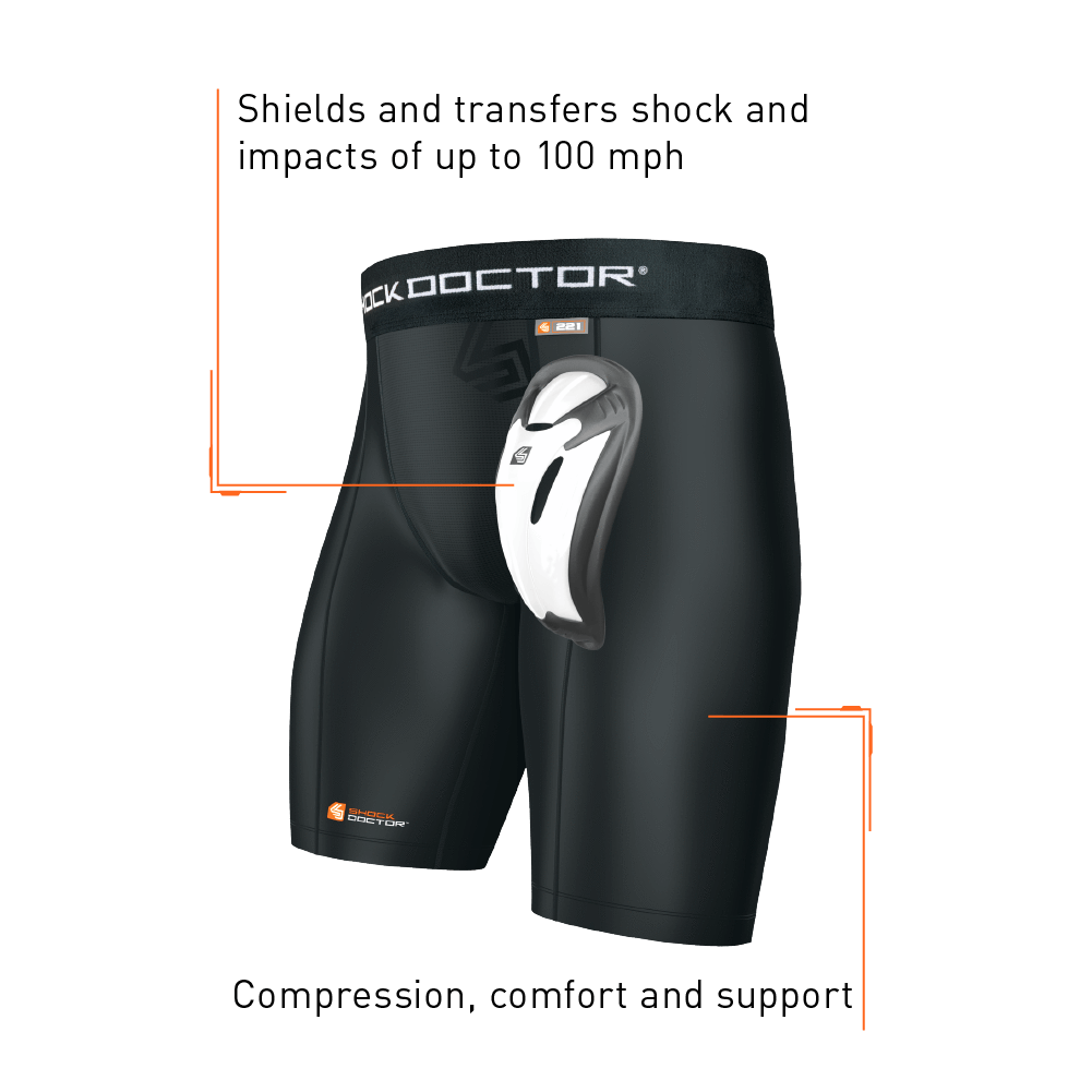 Shock Doctor Core kompresijske pajkice z Bioflex zaščito za genitalije