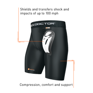 Shock Doctor Core kompresijske pajkice z Bioflex zaščito za genitalije