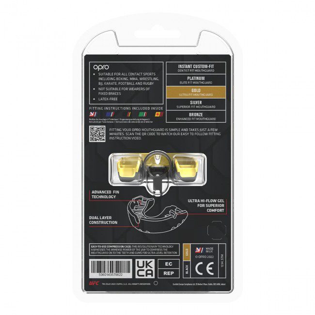 OPRO UFC GOLD Edition V2 Black Black/Gold ščitnik za zobe