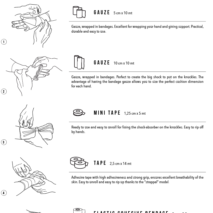 Leone 1947 PR300 Komplet profesionalnih bandaž za borbo