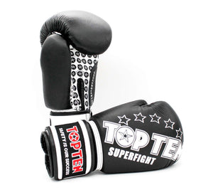 Top Ten Superfight Stars Black/White rukavice 