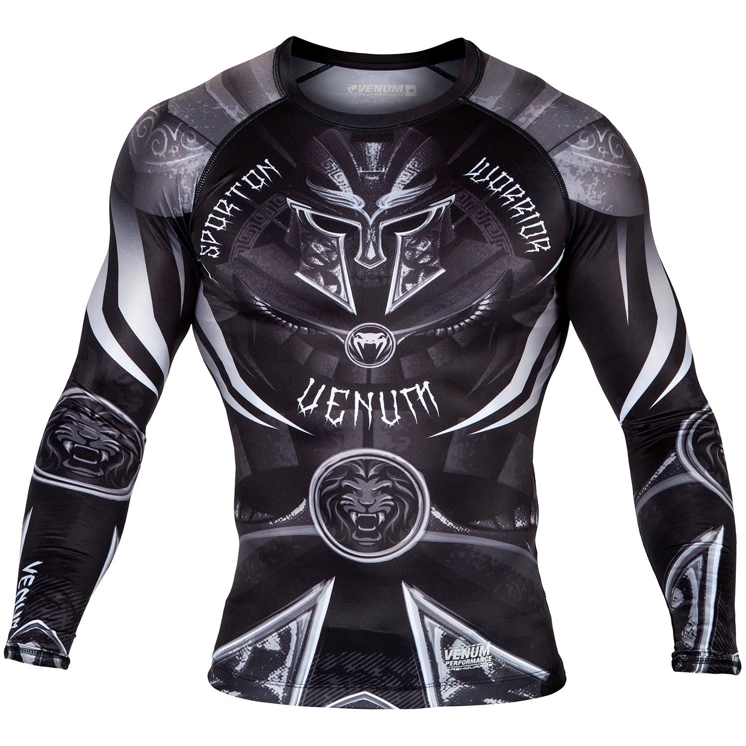 Venum Gladiator 3.0 Black/White rashguard dolgi rokavi
