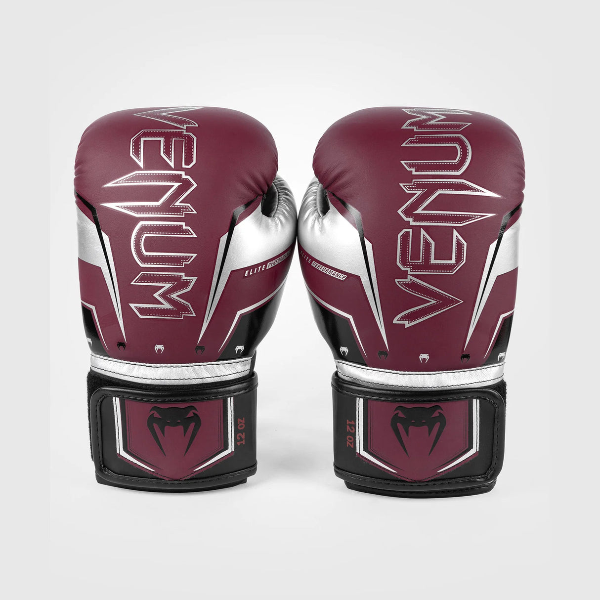 Venum Elite Evo Burgundy/Silver Gloves