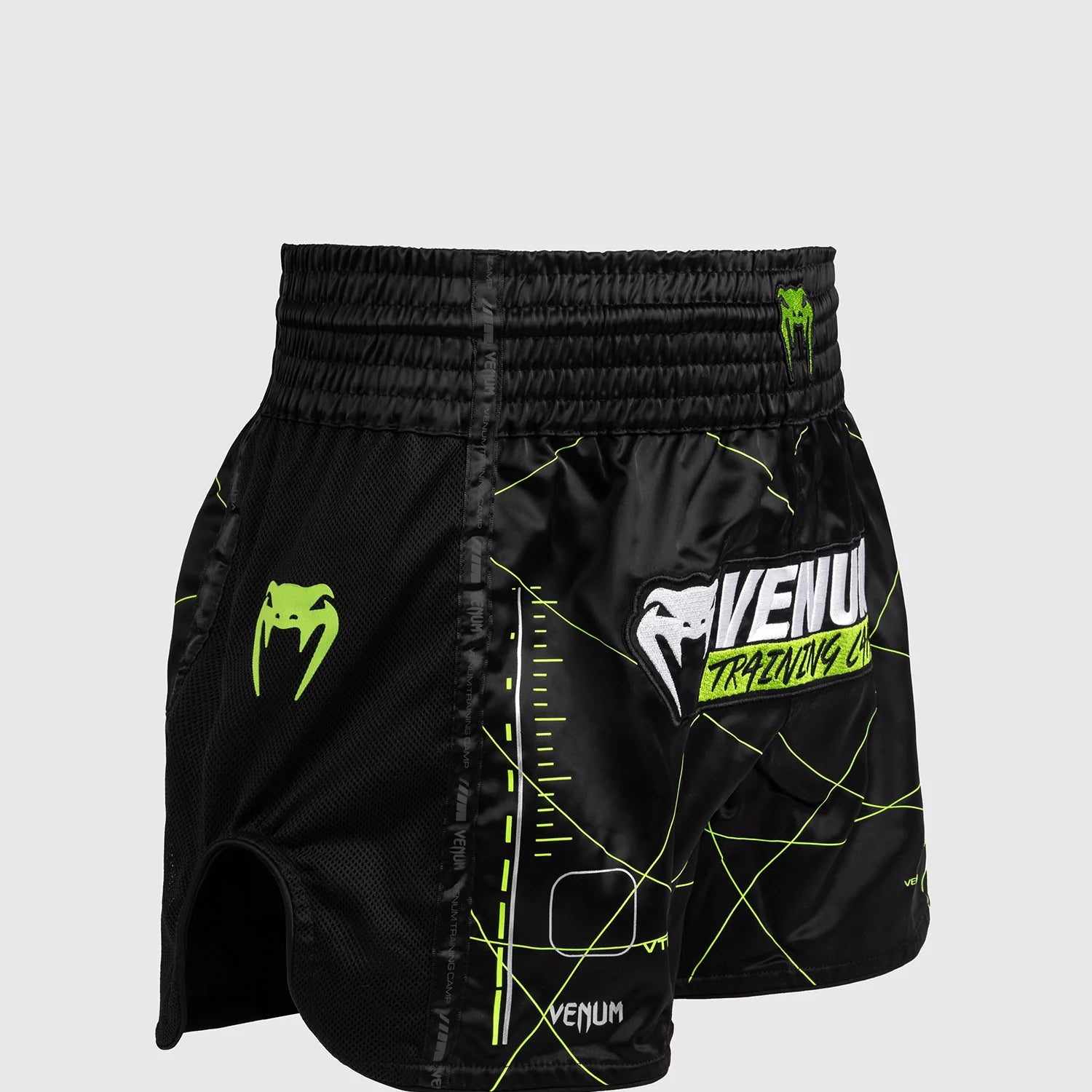 Venum Training Camp 4.0 Black/Neo Green Hlačke Za Tajski Boks