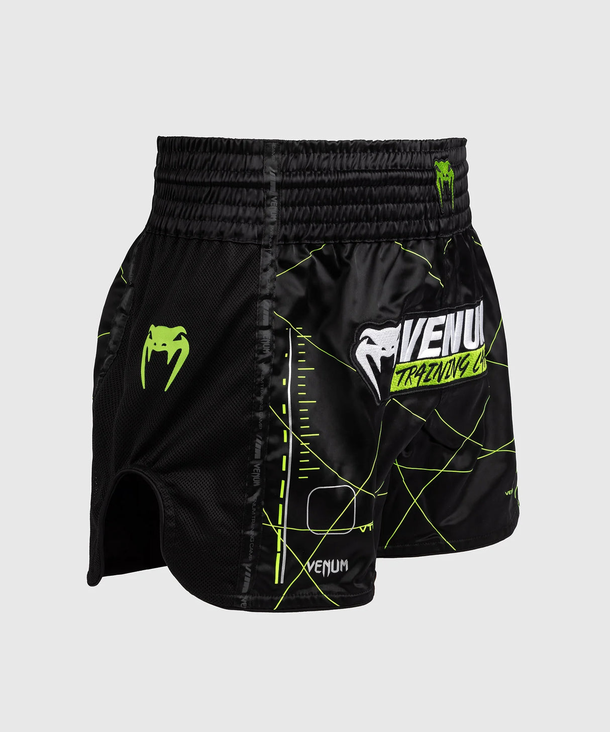 Venum Training Camp 4.0 Black/Neo Green Hlačke Za Tajski Boks