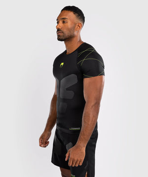 Venum Training Camp 4.0 Black/Neo Green Rashguard Kratki Rokavi