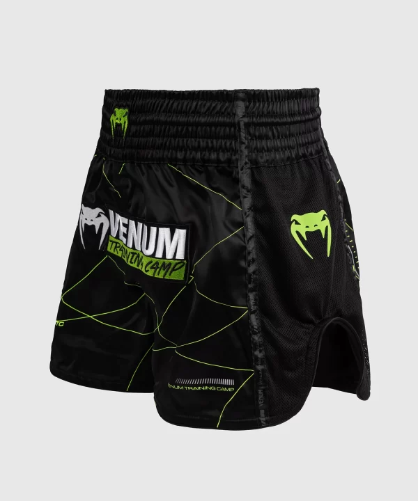 Venum Training Camp 4.0 Black/Neo Green Hlačke Za Tajski Boks