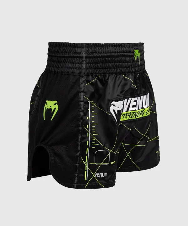 Venum Training Camp 4.0 Black/Neo Green Hlačke Za Tajski Boks