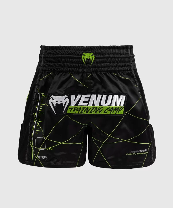 Venum Training Camp 4.0 Black/Neo Green Hlačke Za Tajski Boks