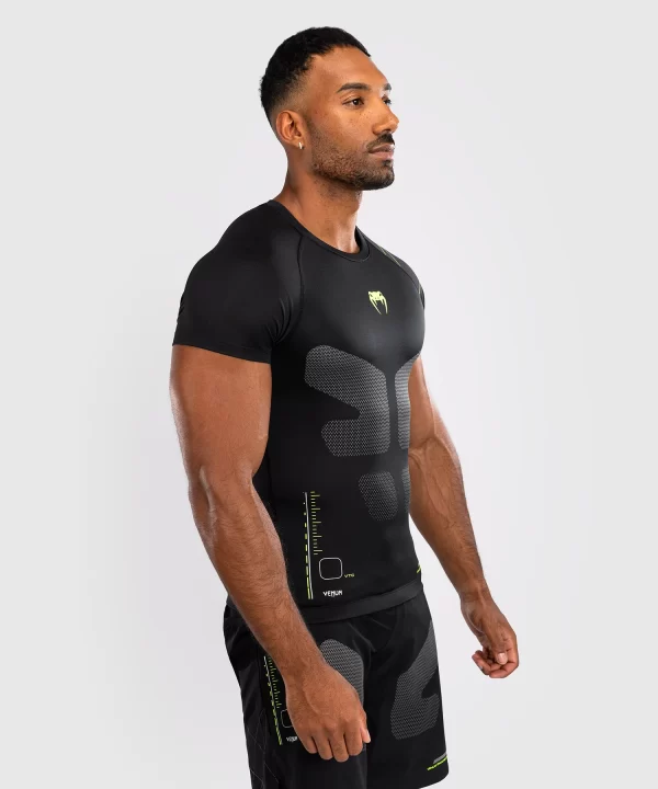 Venum Training Camp 4.0 Black/Neo Green Rashguard Kratki Rokavi