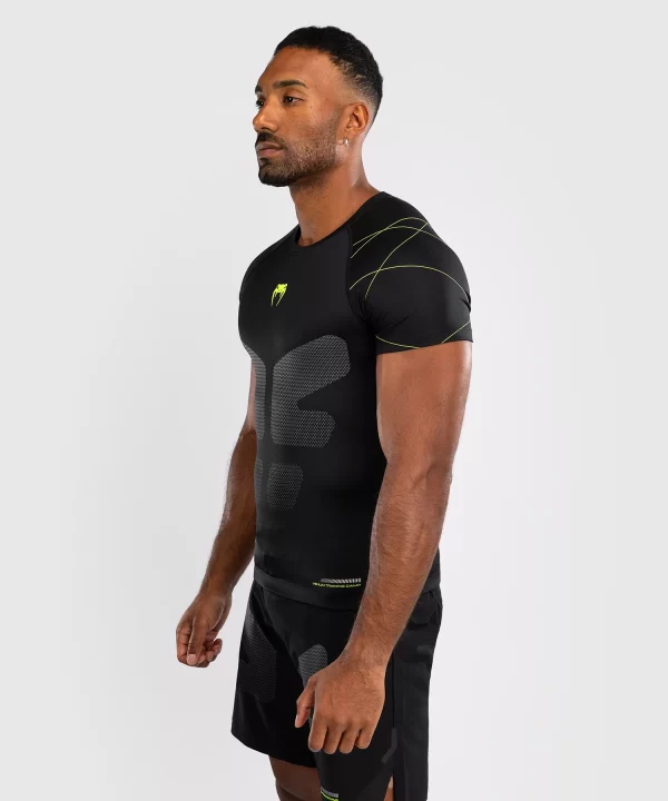 Venum Training Camp 4.0 Black/Neo Green Rashguard Kratki Rokavi