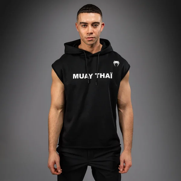 Venum Muay Thai VT Black/White kapucar brez rokavov