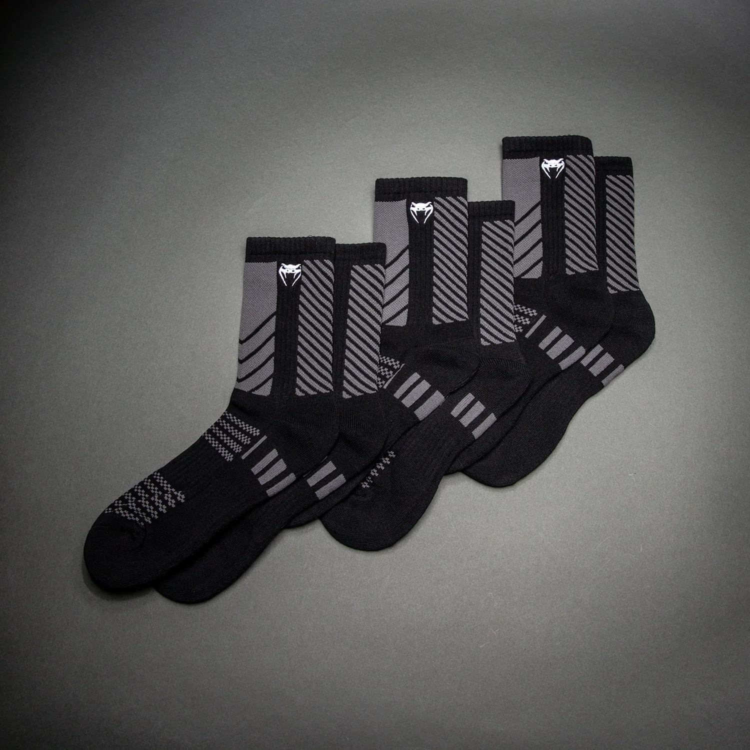Venum Vector 3 Pack Black/Grey Nogavice