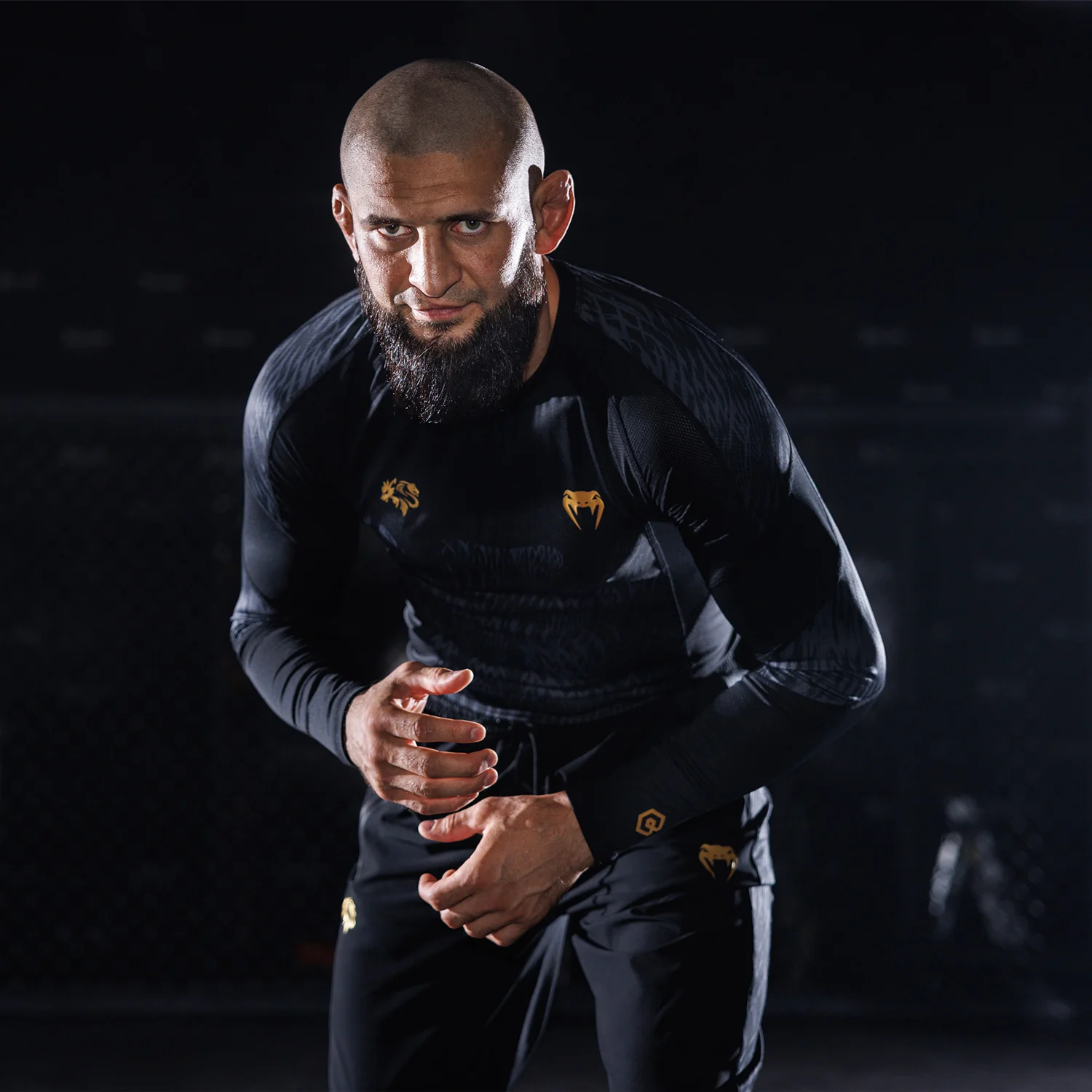 Venum x Chimaev Black/Grey Rashguard Dolgi Rokavi