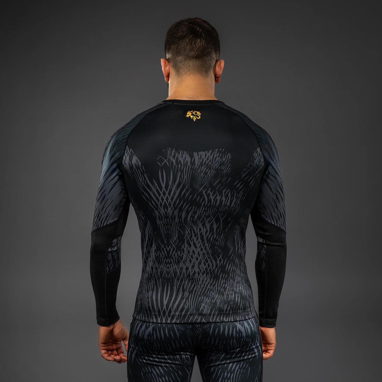 Venum x Chimaev Black/Grey Rashguard Dolgi Rokavi