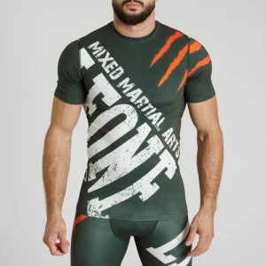 Leone 1947 AB942 Primal Instinct Green Rashguard Kratek Rokav